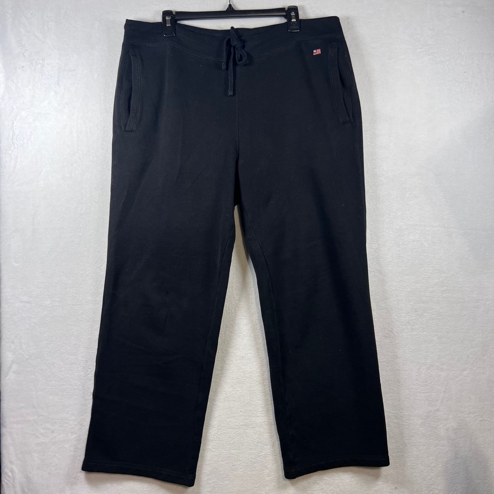 Ralph Lauren Polo Sport Mens Black Sweatpants Drawstring Straight Leg XL Y2K